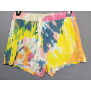 143 Story by Line Up Lounge Shorts Womens S SoftTye Dye Yellow Stretches Pull-On